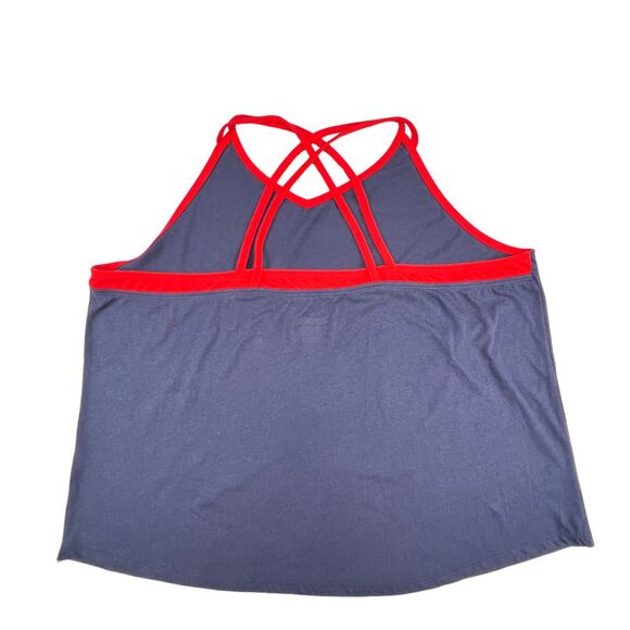 Fanatics Top 3X Blue Atlanta Braves Game Day Barrel It Up Sporty Cross Back Tank - Picture 2 of 7